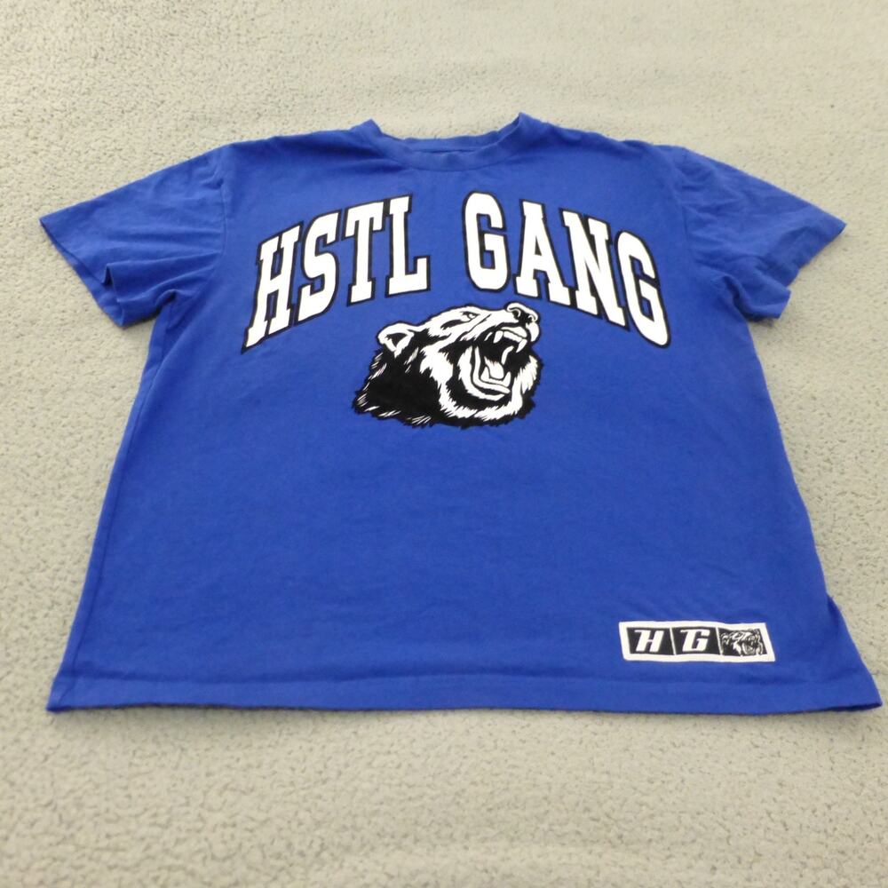 Hustle Gang T Shirt Mens Medium Blue Bear Graphic Hip Hop Streetwear HSTL